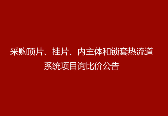 珠海經(jīng)濟(jì)特區(qū)龍獅瓶蓋有限公司采購頂片、掛片、內(nèi)主體和鎖套熱流道系統(tǒng)項目詢比價公告